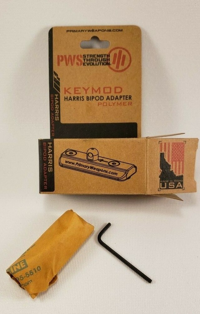 Primary Weapon Systems PWS Keymod Harris Bipod Adapter Polymer 5KMHBEA1 NEW