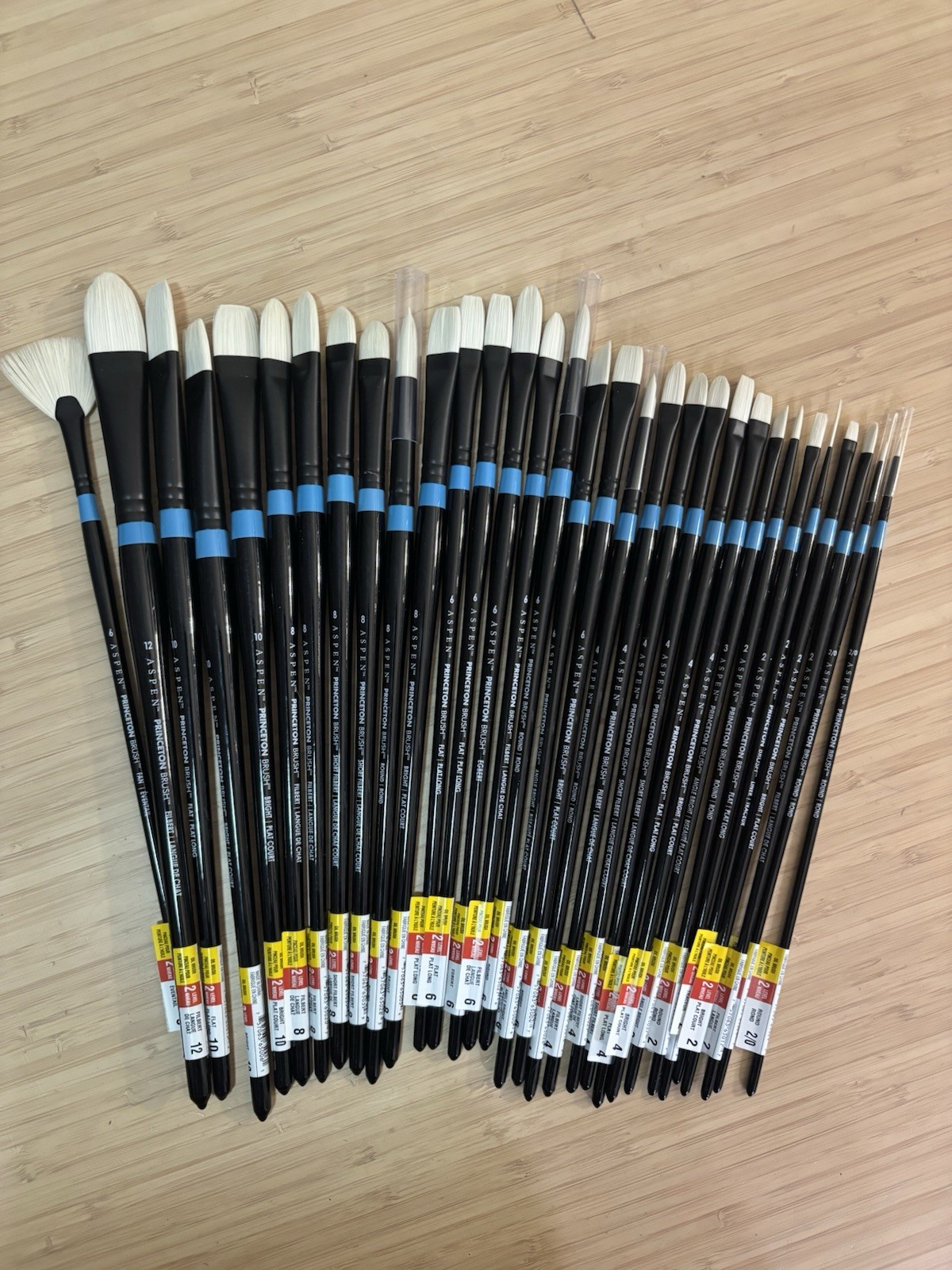 Princeton Aspen Long Handle Oil Paint Brushes - Lot Of 32/ Brand New