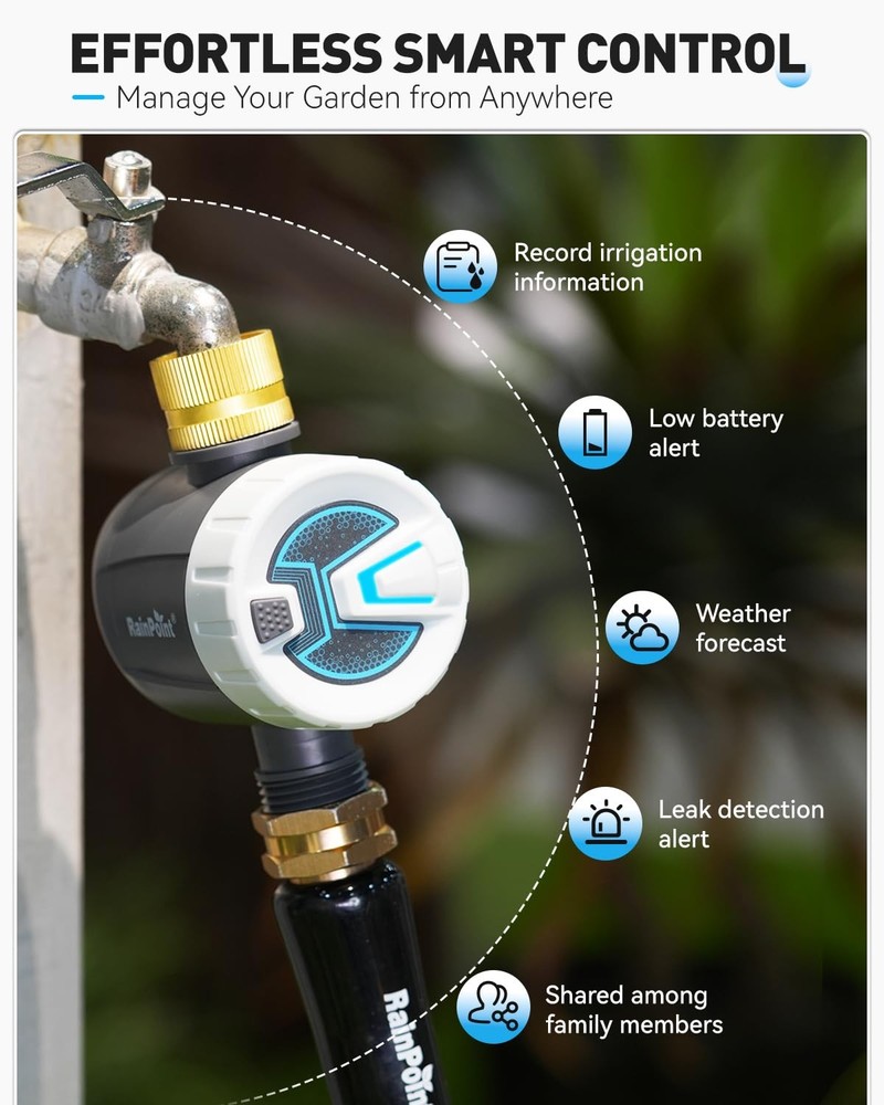 RAINPOINT Bluetooth Water Timer, Sprinkler Timer for Garden Hose, Smart...