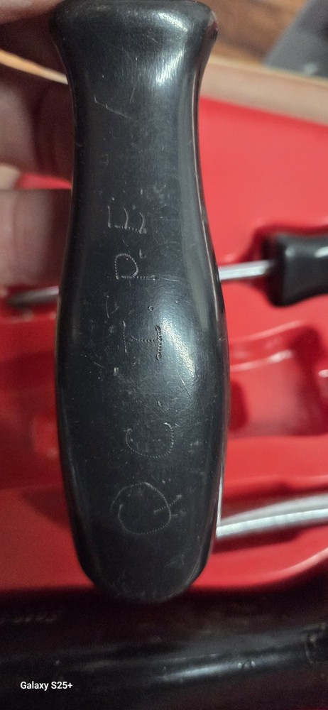 VINTAGE 6 PC Snap On Tools STD107 Black Hard Handle Combination Screwdriver Set