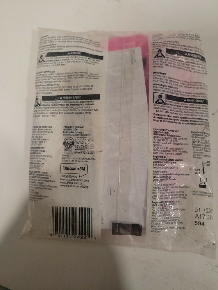3M 2091 P100 Particulate Dust Reusable Replacement Filters