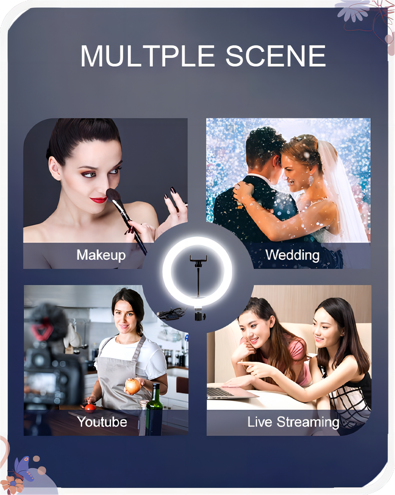 8-Inch Ring Light with 53-Inch Tripod, USB Powered, Phone Holder for Streaming..