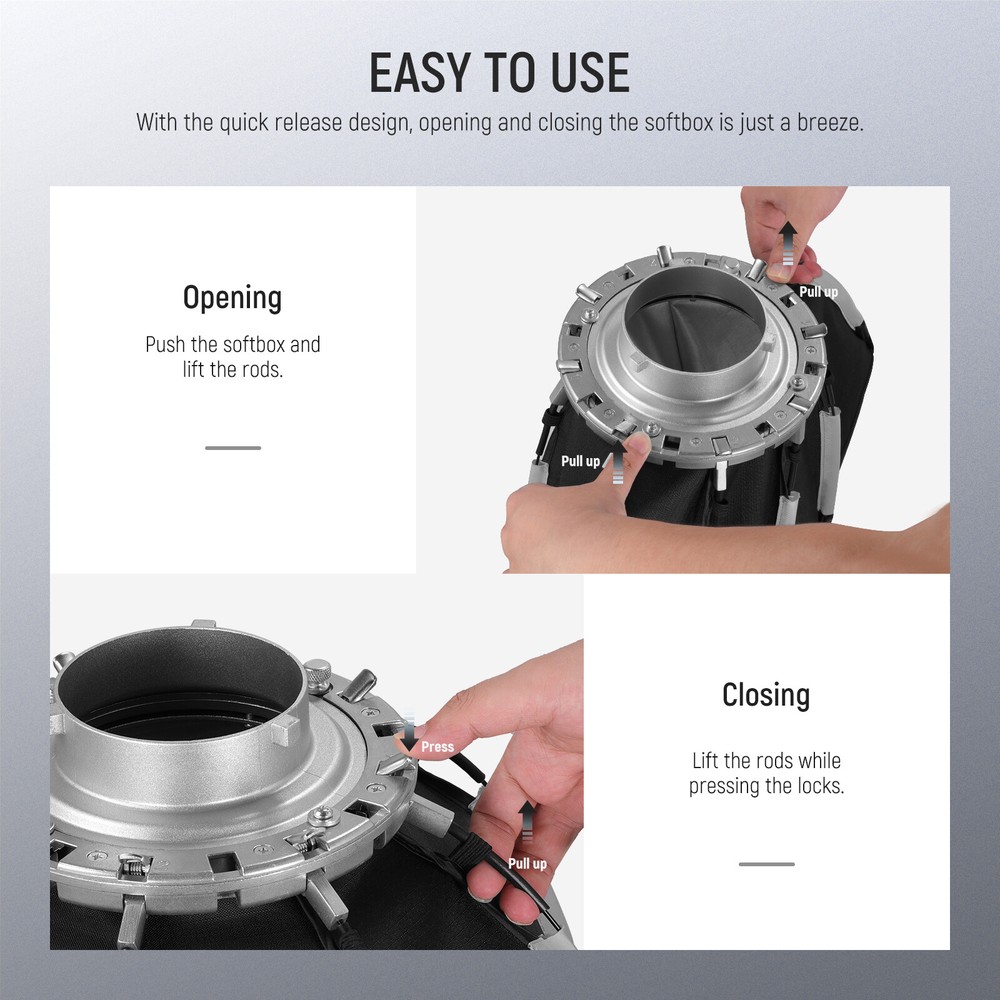 NEEWER 17.7''Octagonal Softbox Bowens Mount for Godox Aputure Video Studio Light