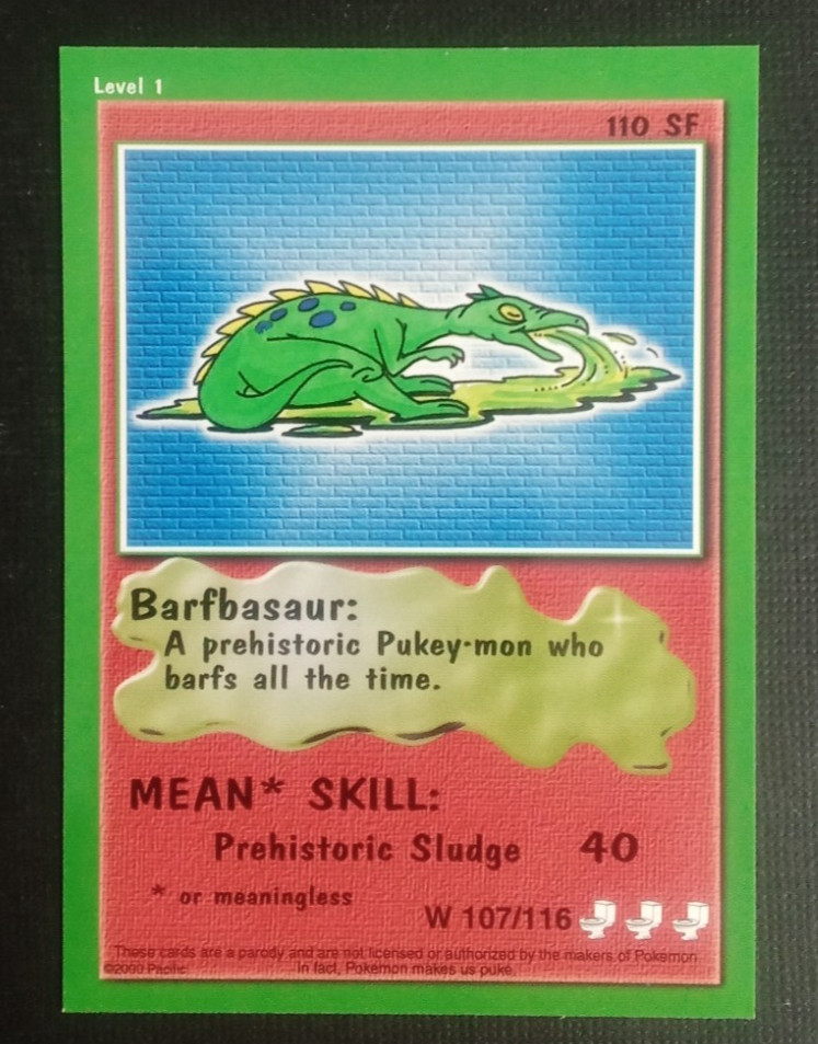 2000 Pukey-Mon Card Barfbasaur #W107