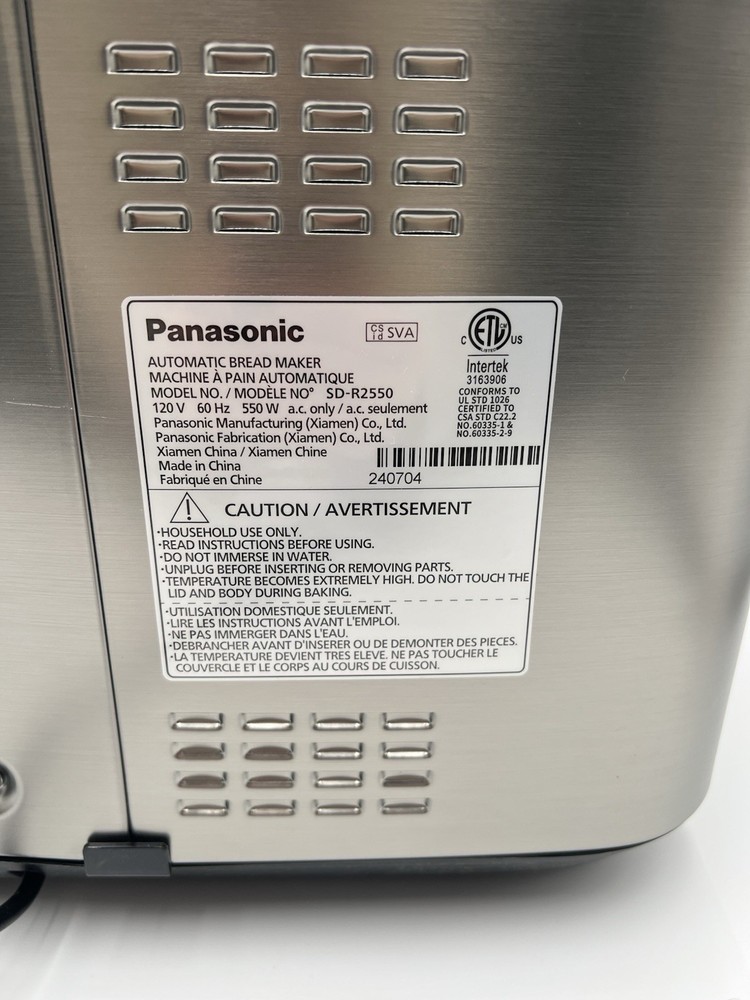 Panasonic SD-R2550 S Silver Automatic Bread Maker Machine