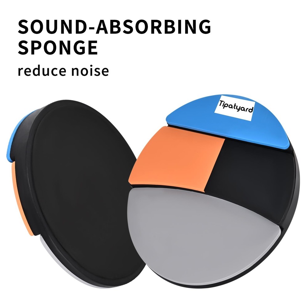 Drum Practice Pad, Drum Pad 12 Inch Silent Practice Pad with 4 Different Play...