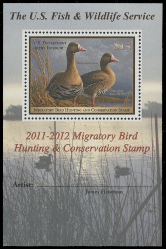RW78B 2011 Souvenir Sheet ERROR Missing Signature MNH VF