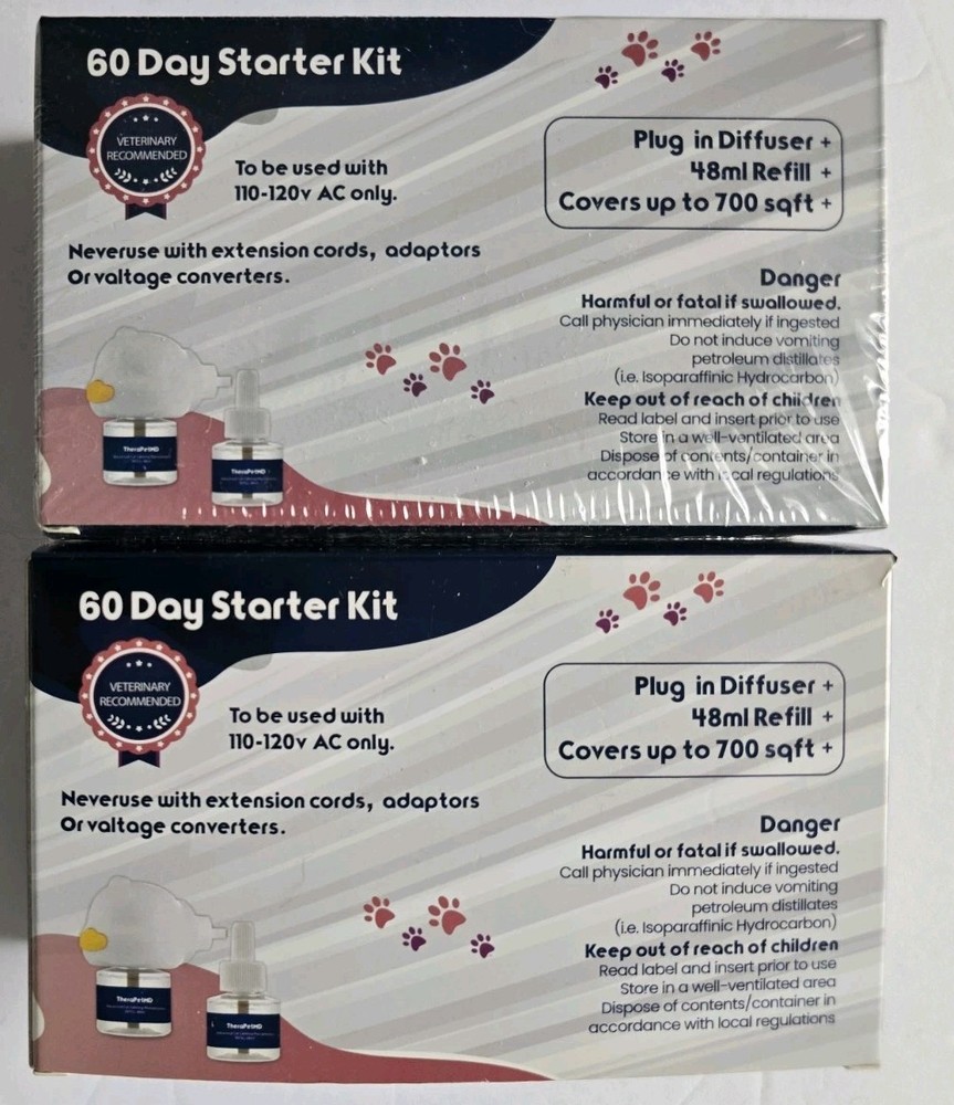 2 TheraPet MD Cat Calming Diffuser Pheromone Refill Kit Multi Anxiety Plug In