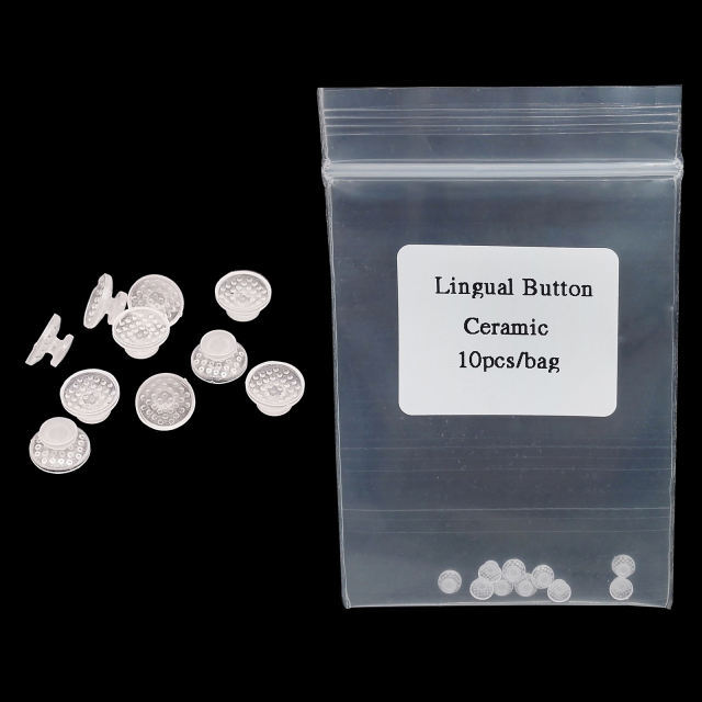 Dental Round Lingual Button Ceramic Clear Invisable Retainer Aligner Bondable