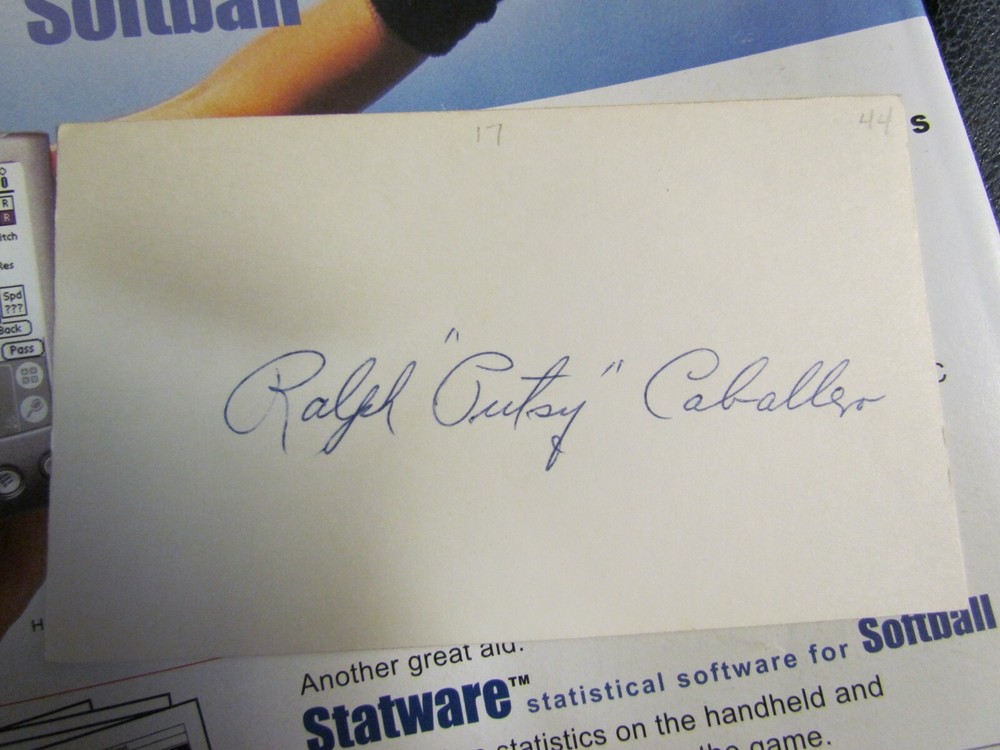 Putsy Caballero autographed index card