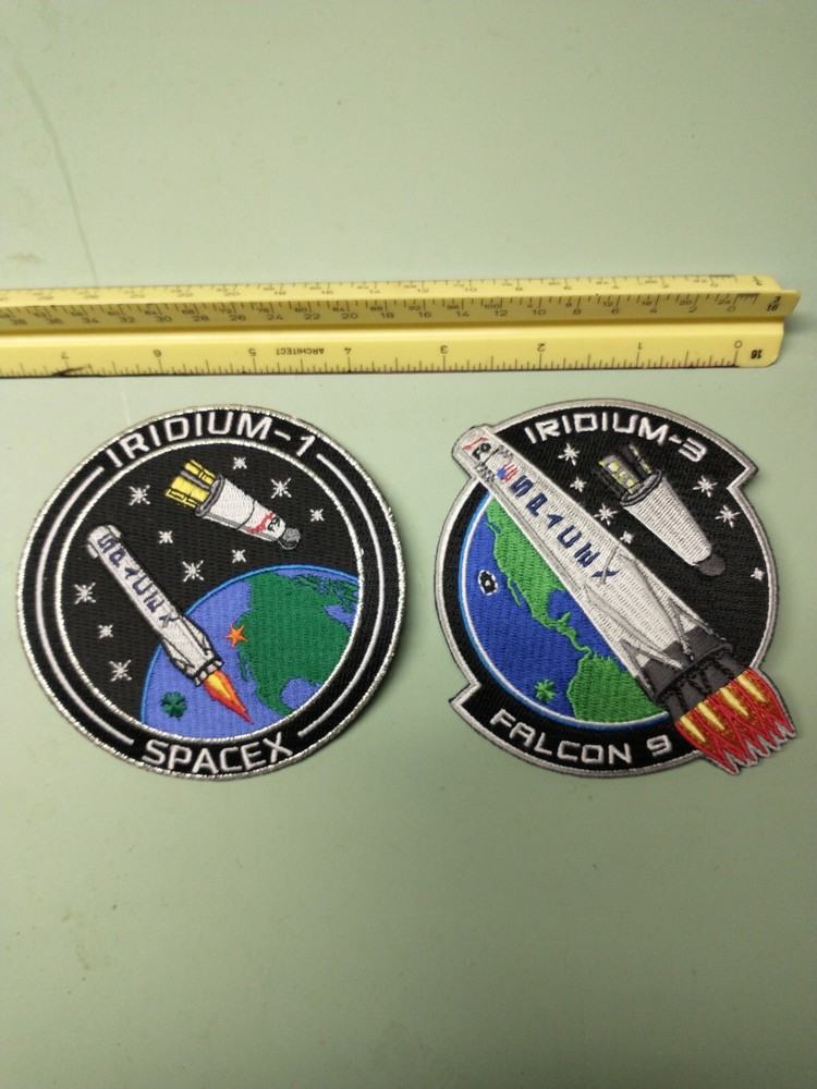 SpaceX Iridium 1 and Iridium 3 Authentic Mission Patch Set