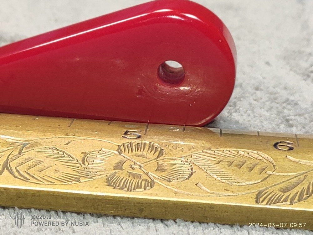 Bakelite Catalin Pinball Flipper Bat Cherry Red Nice One piece VHTF