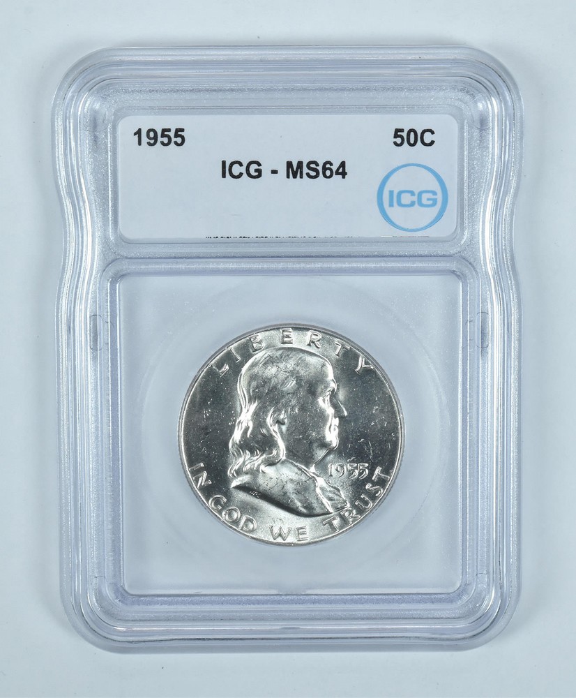 1955 Franklin Half Dollar MS64 ICG