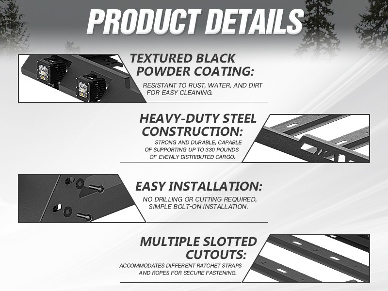 Roof Rack with Ladder For 2007-2018 Jeep Wrangler JK Unlimited 4 Doors Hardtop