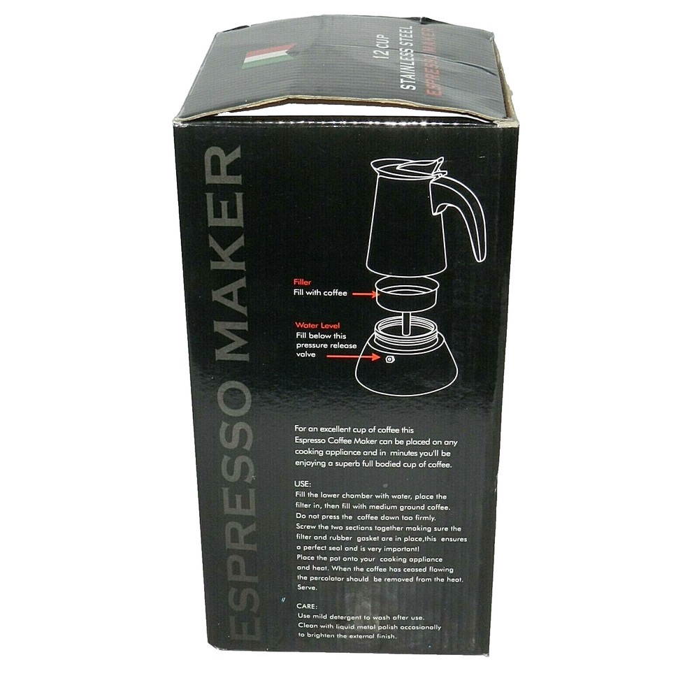 Fcus Espresso Maker Stainless Steel 12 Cup