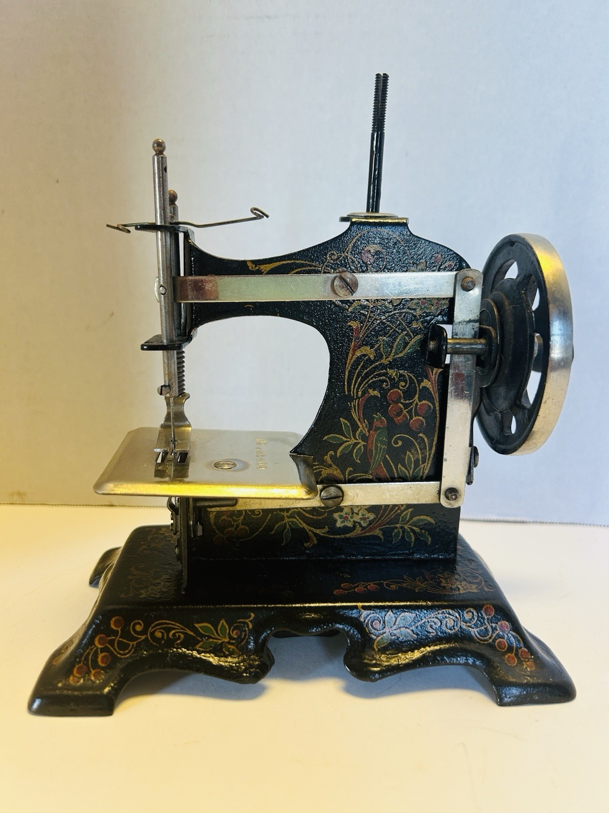 Antique Muller Toy Sewing Machine Hand Crank Stenciled 19th C. Germany