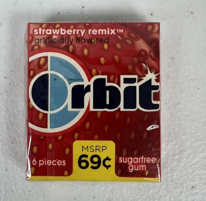 Vintage 2011 Wrigley’s ORBIT Gum Pack SEALED candy container STRAWBERRY REMIX