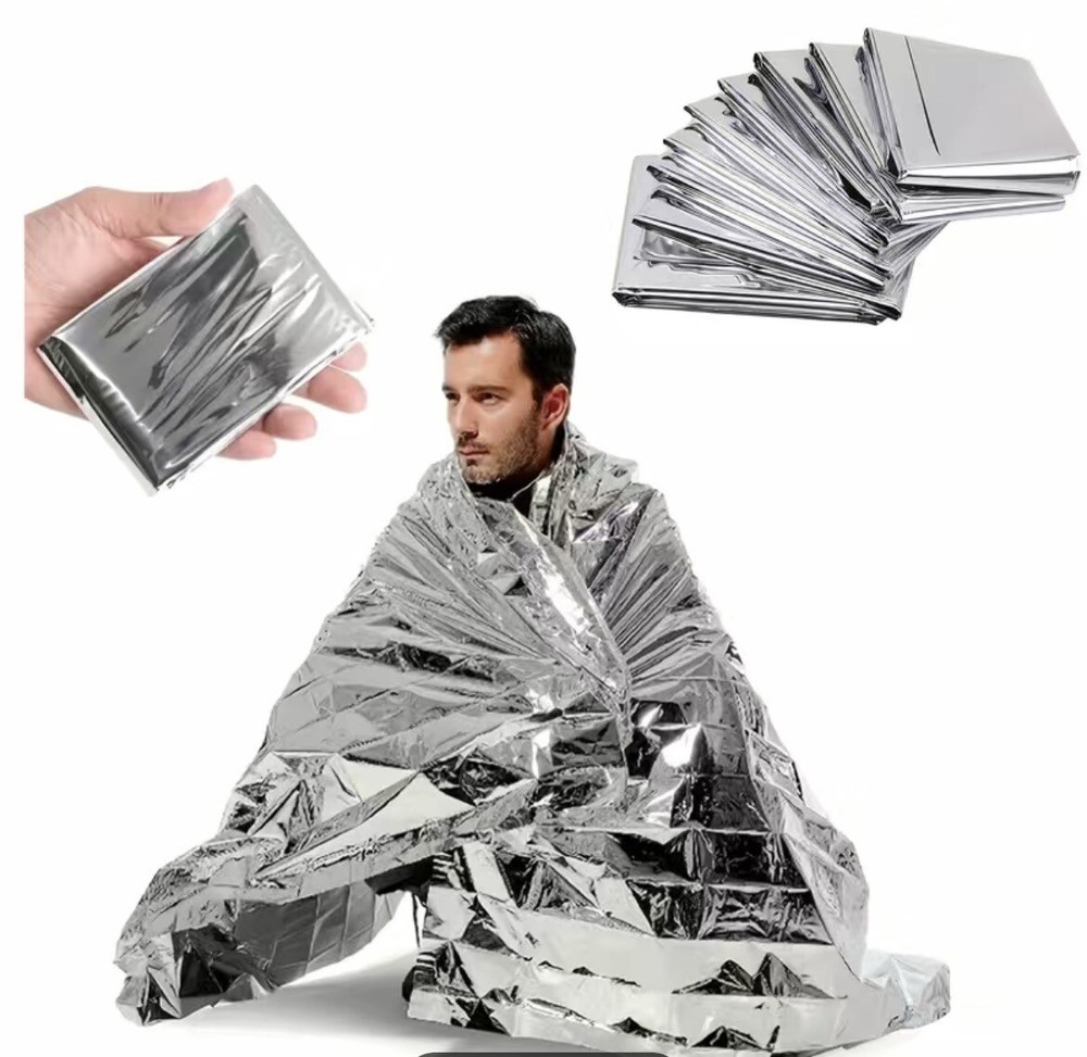 Emergency Mylar Thermal Blankets For First Aid Kits, Compact Waterproof