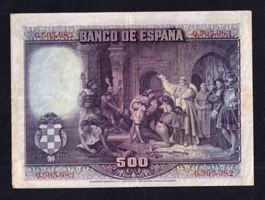 Spain 500 Pesetas 1928 P-77a VF