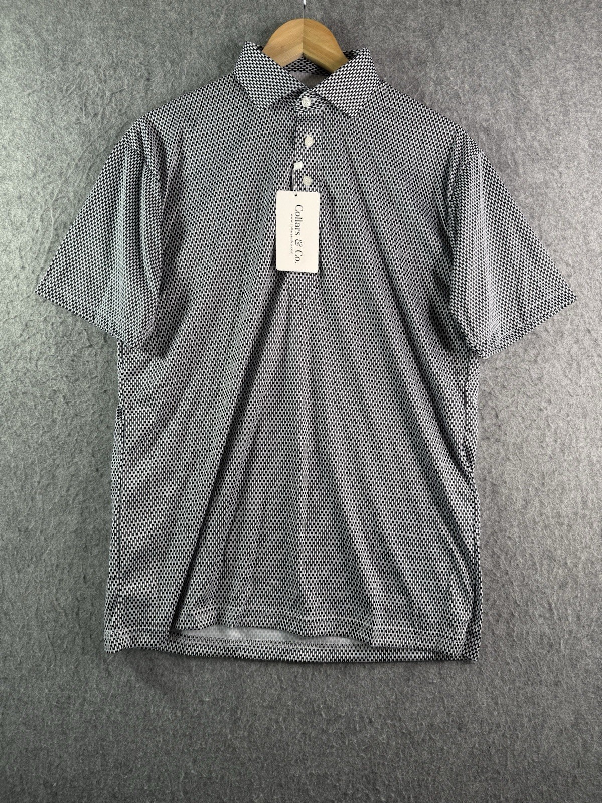 Collars & Co Vantage Black Dress Collar Polo Shirt Men's Medium