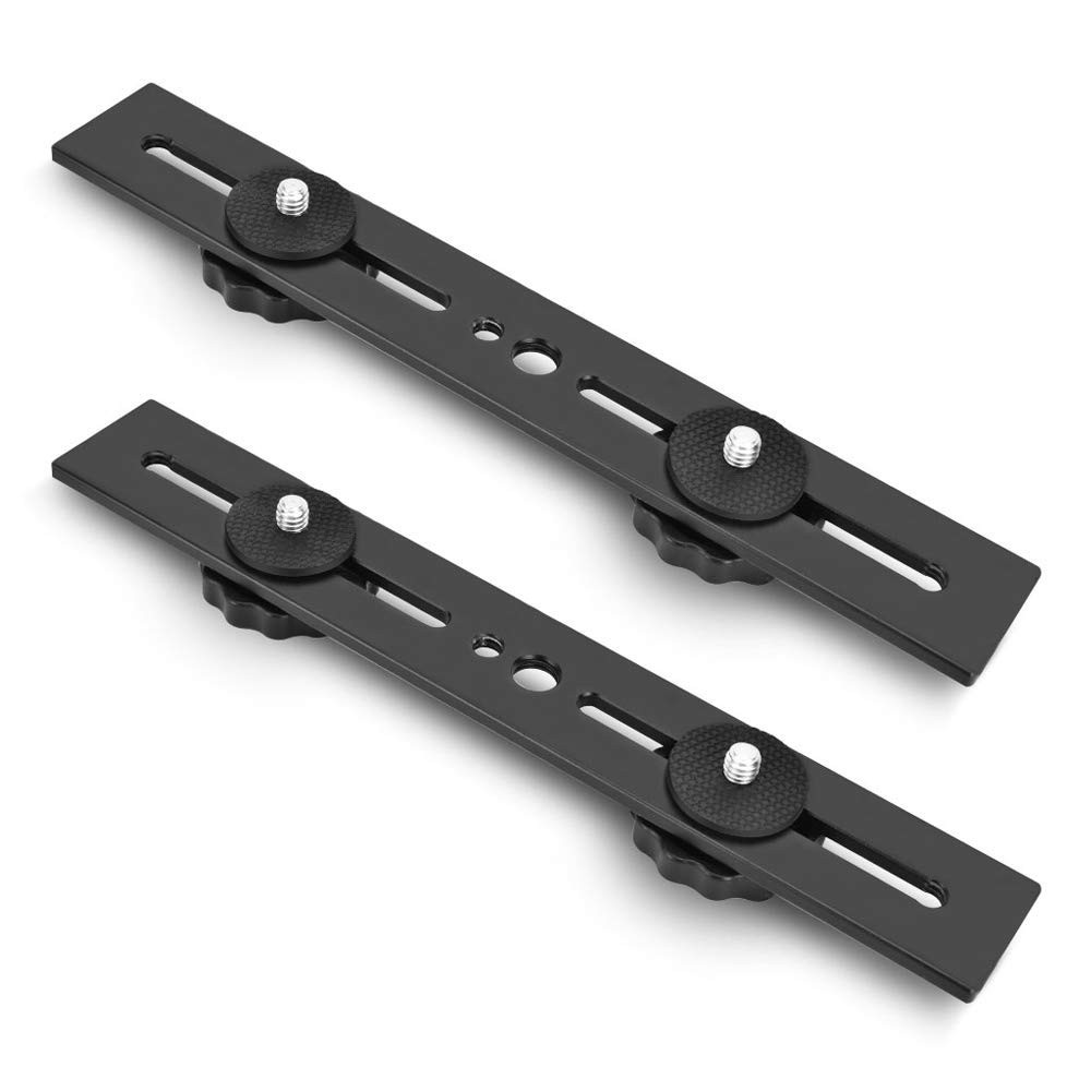 8" Dual Camera Mount Extension Bar, Flash Bracket with 1/4" Screw, Tripod Mount