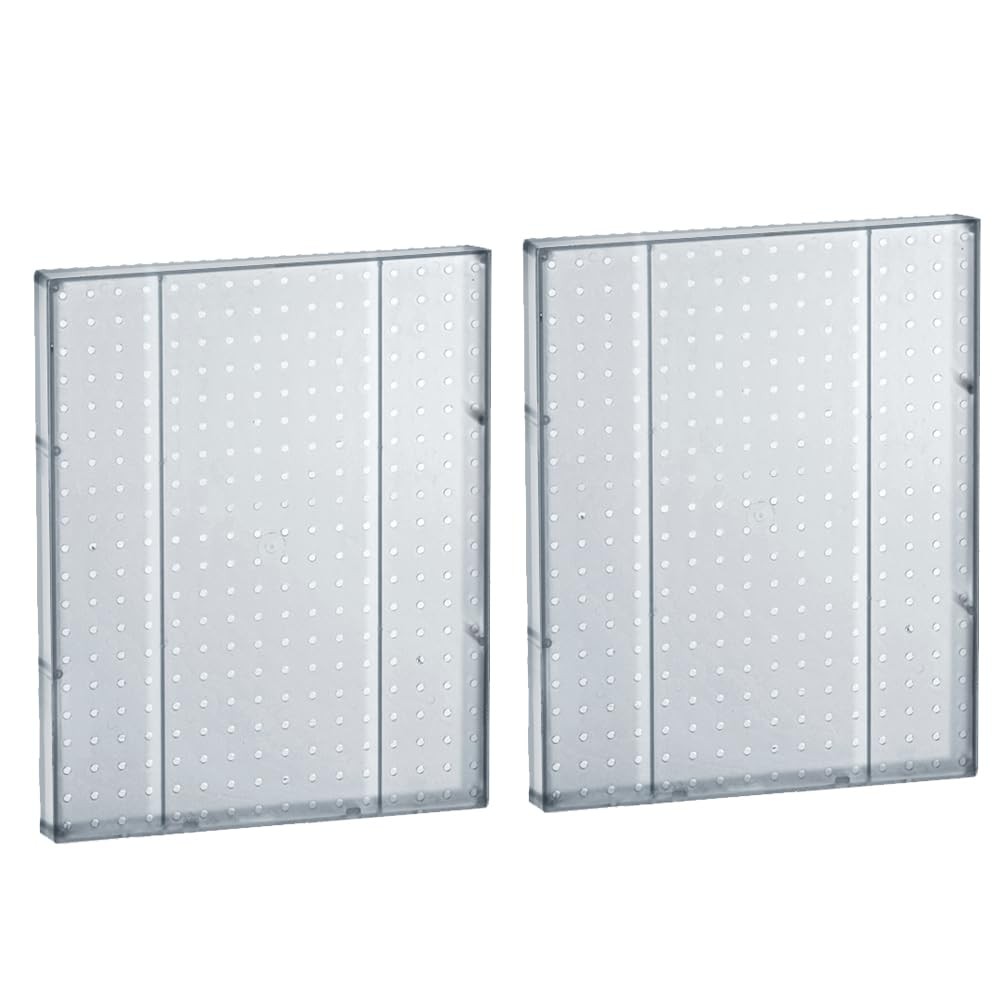 2 PCS 771620CLR Pegboard 1Sided Wall Panel Clear Translucent Organizer