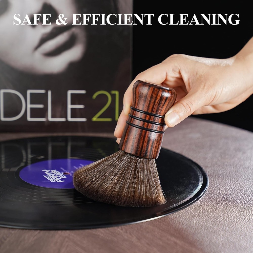 Anti-Static Record Cleaner - Large Brush with Soft Microfiber Bristles