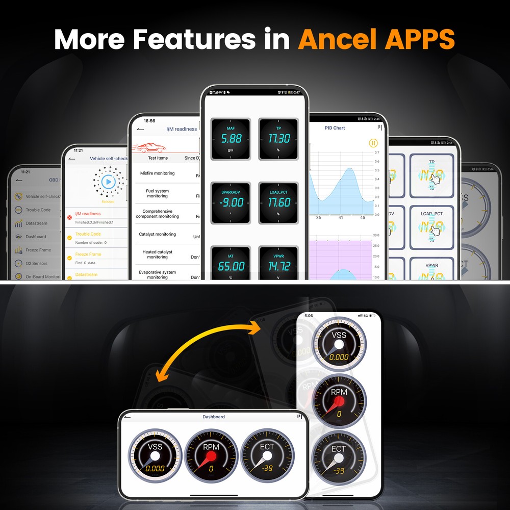 ANCEL AD310 BT Bluetooth OBD2 Scanner for iOS Android Engine Check I/M Readnes