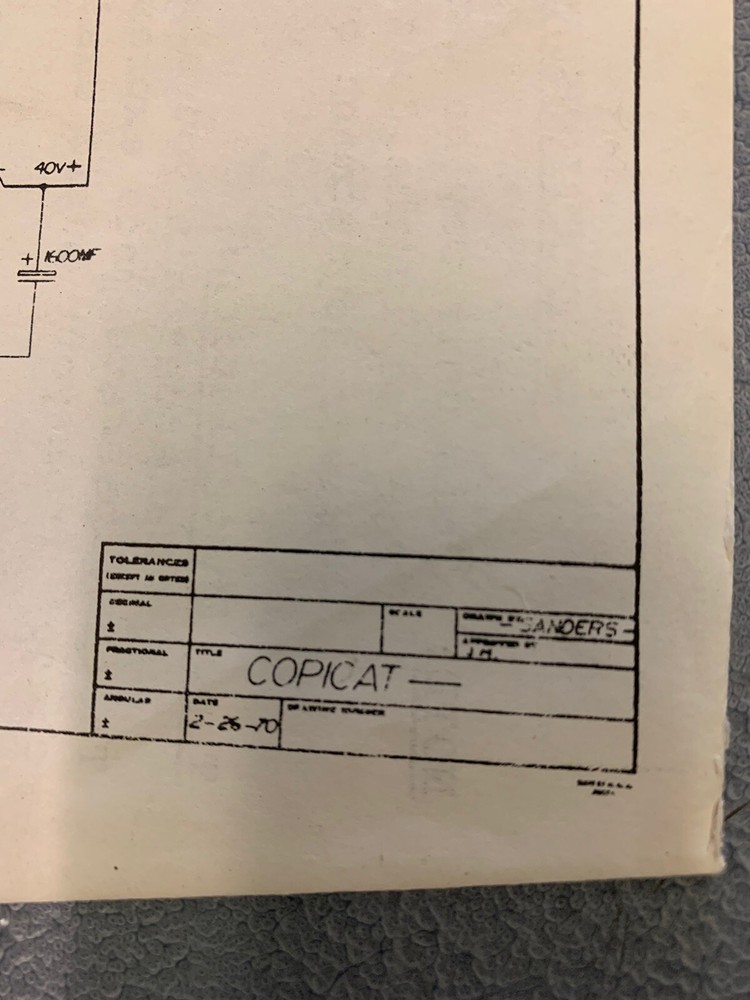 Vintage 1970 Guild Copicat Echo Reverb Effect Model E-4 Instructions & Schematic