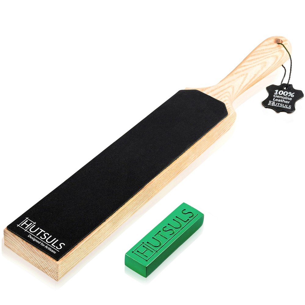 Double Sided Leather Strop Paddle Kit - Get Razor-Sharp Edges, Ergonomic Hand...
