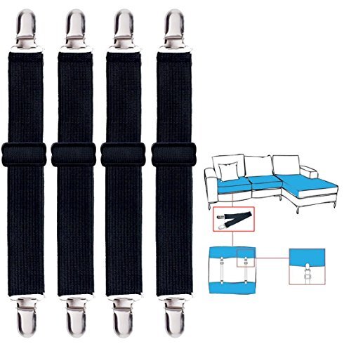 4 Pack Bed Sheet Clips, Adjustable Heavy Duty Fitted Sheet Straps Clips,
