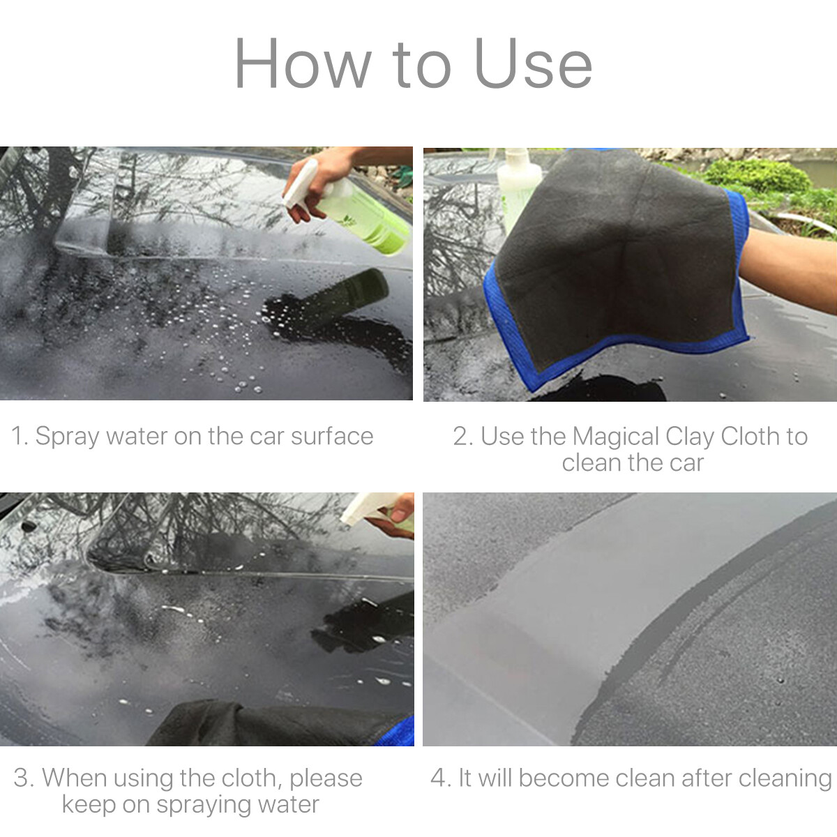 Clay Bar Microfibre Mitt Cloth Towel Auto Car Detailing Cleaning Cloth 12"x12"