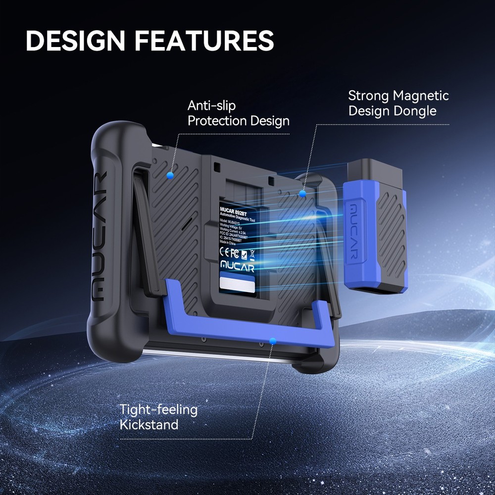 MUCAR 892BT Extension Tools Car TPMS K'ey Programmer Bidirectional Scanner Free