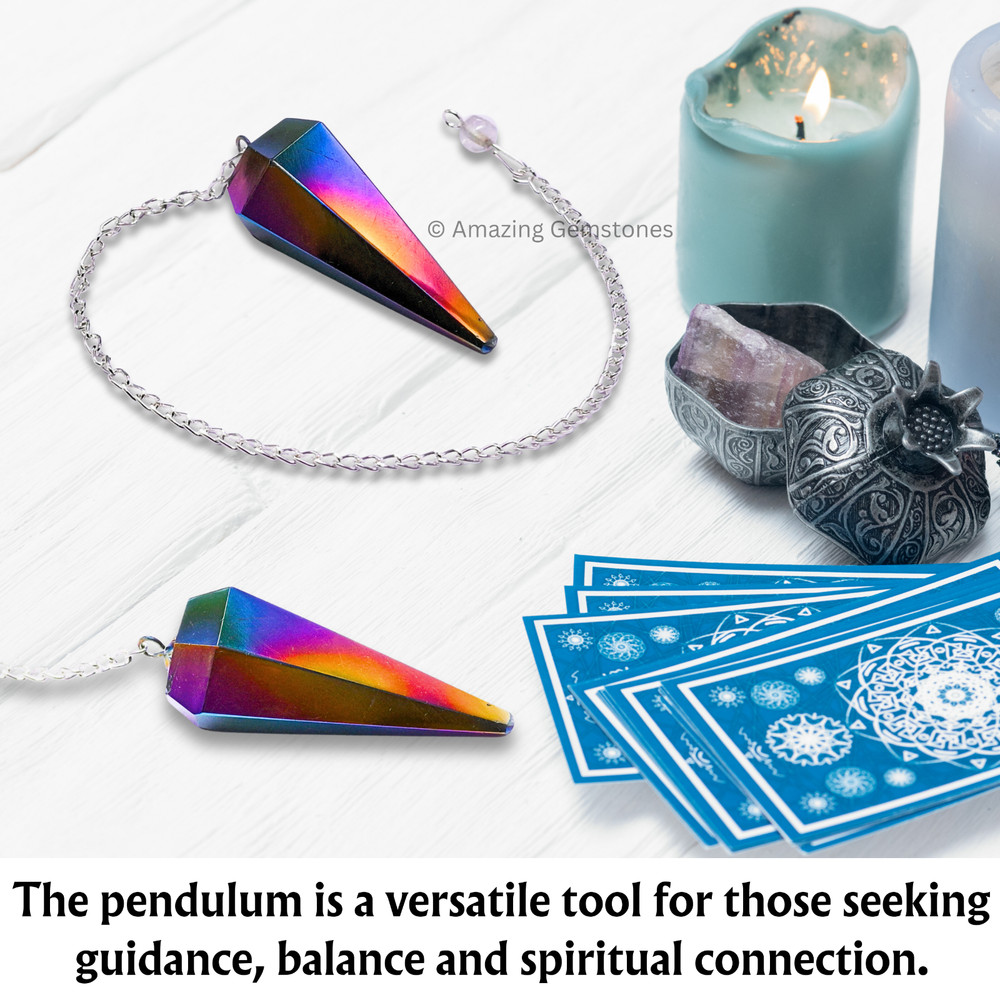 Titanium Aura Quartz Dowsing Crystal Pendulum