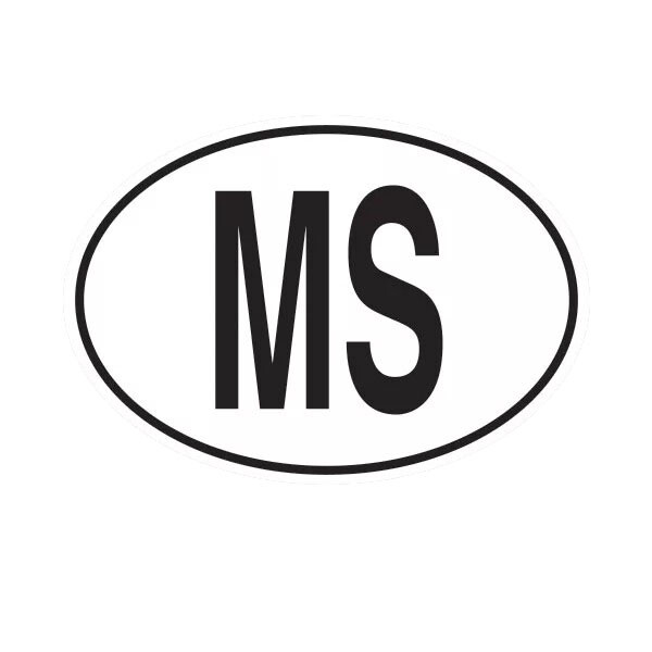 MS Mauritius Country Code Oval Sticker Decal