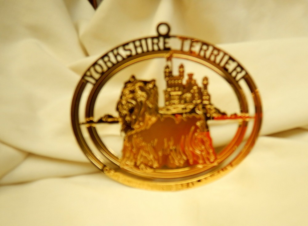 YORKSHIRE TERRIER BRASS ORNAMENT-USA-NICE