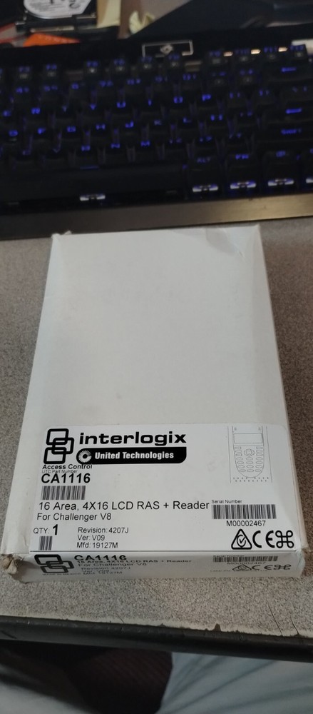 Interlogix CA1116 16 Area 4x16 LCD RAS & Reader For Challenger V8