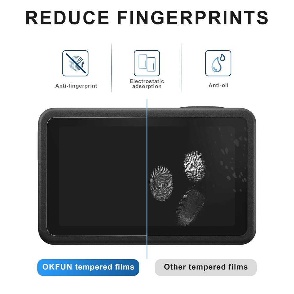 OKFUN 9PCS(3Sets) Screen Protector for DJI Osmo Action 5 Pro,Tempered Glass...