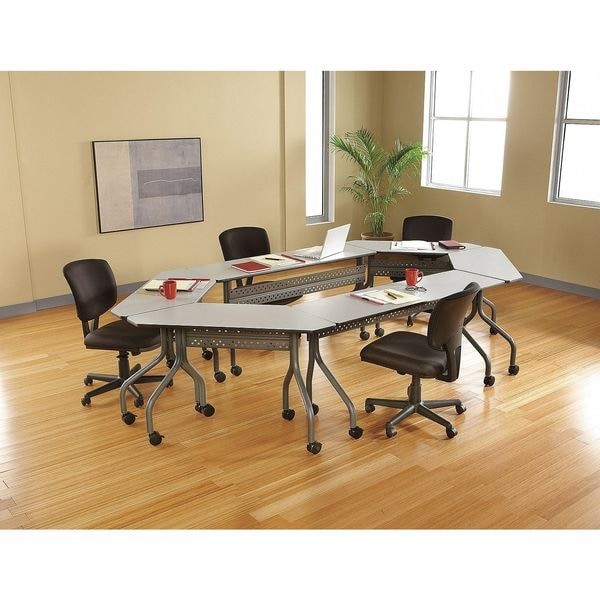 Iceberg 68057 Officeworks Mobile Training Table, Gray Top, Charcoal Frame, 18