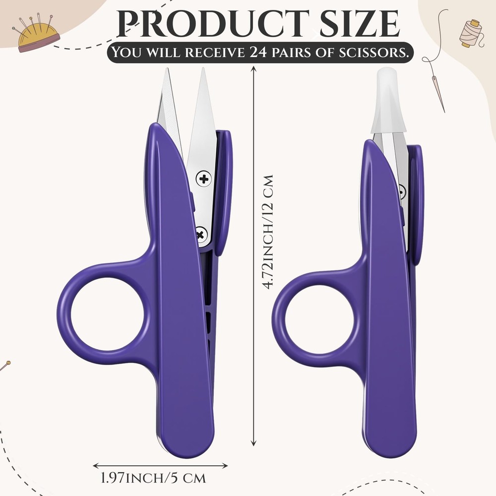24 Pcs Mini Upgrade Sewing Scissors Fabric Thread Snips Scissors for Sewing T...