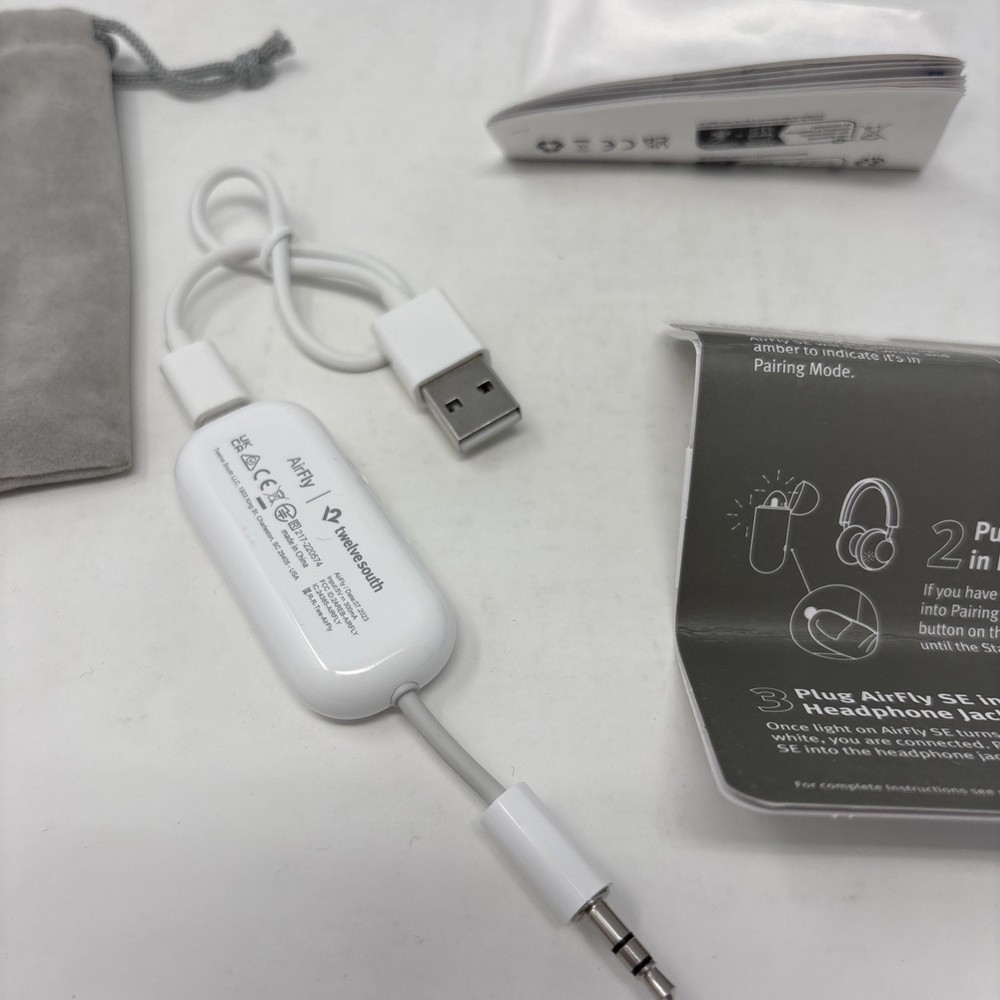 Twelve South AirFly SE White Portable Bluetooth Wireless Audio Transmitter