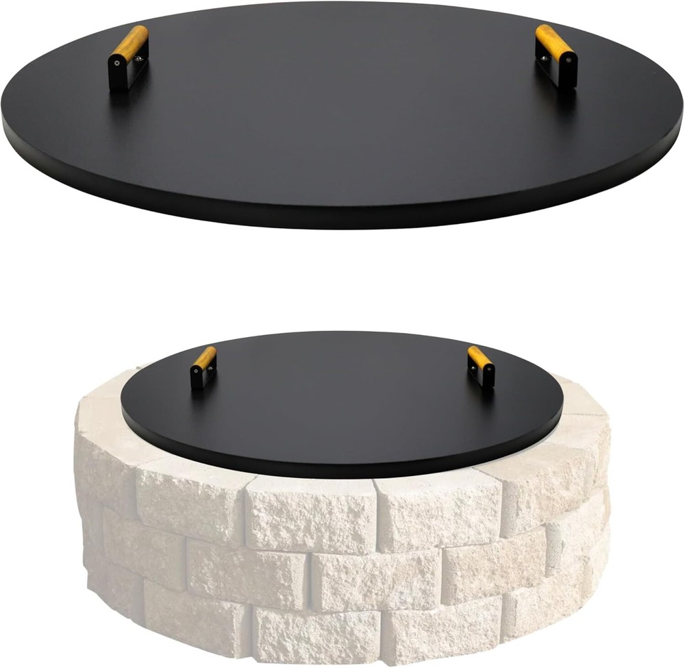 Febtech 36" Fire Pit Cover Round - Perfect for Fire Pit Inside Up to 34"