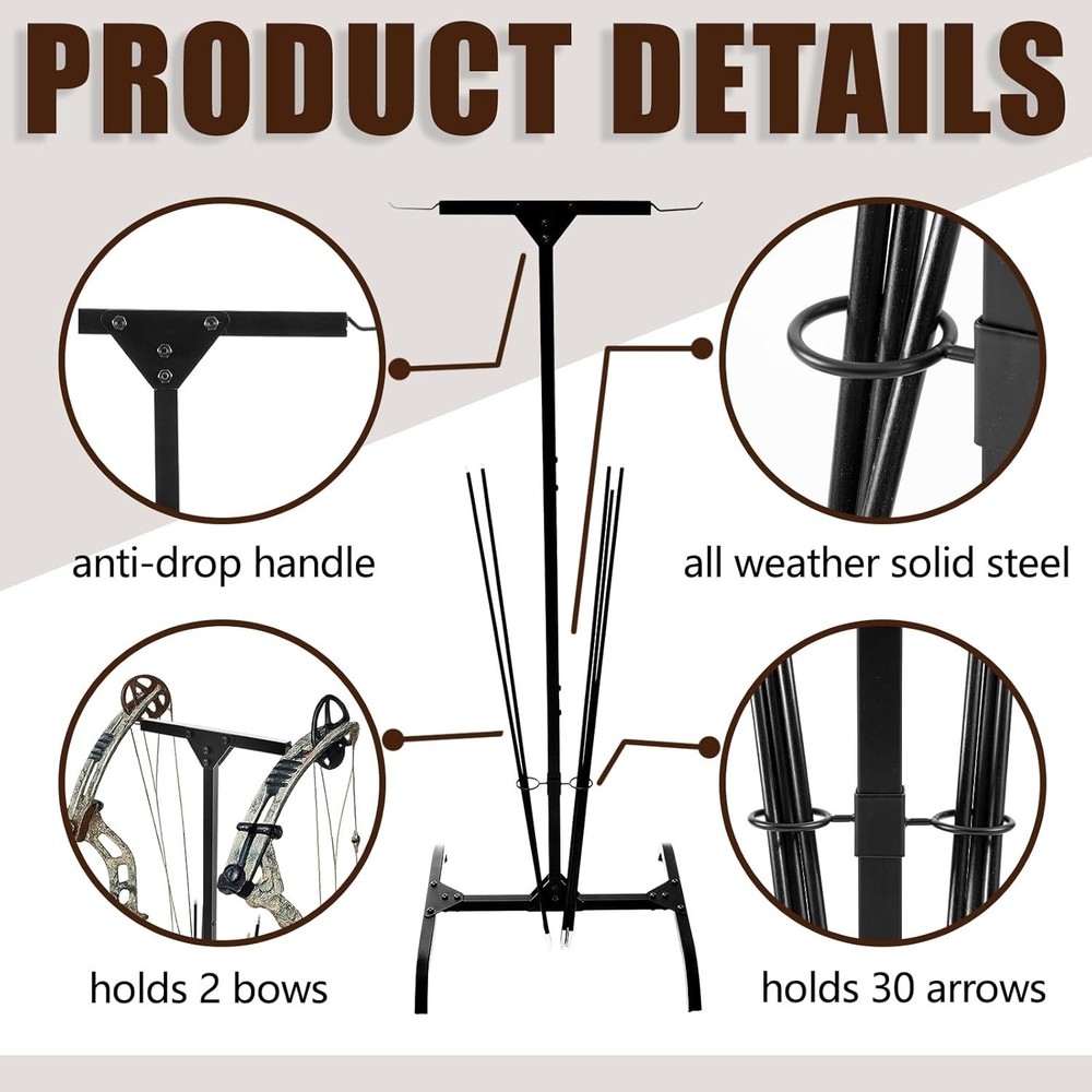 Archery Stand Crossbow and Compound Bow Stand Reliable Stable Lightweight Dur...