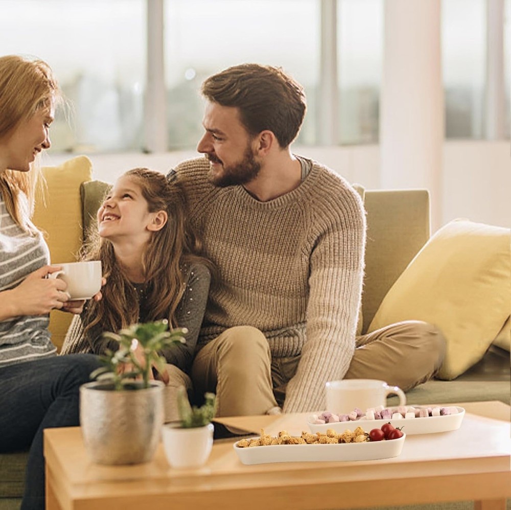 3-Pack Olive Plates-Versatile Ceramic Olive Tray for Snacks, Appetizers Platt...
