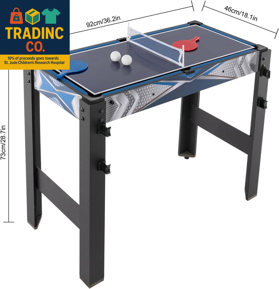 5-In-1 Multi Game Combination Table Set, Pool Table, with Billiards, Push Hockey
