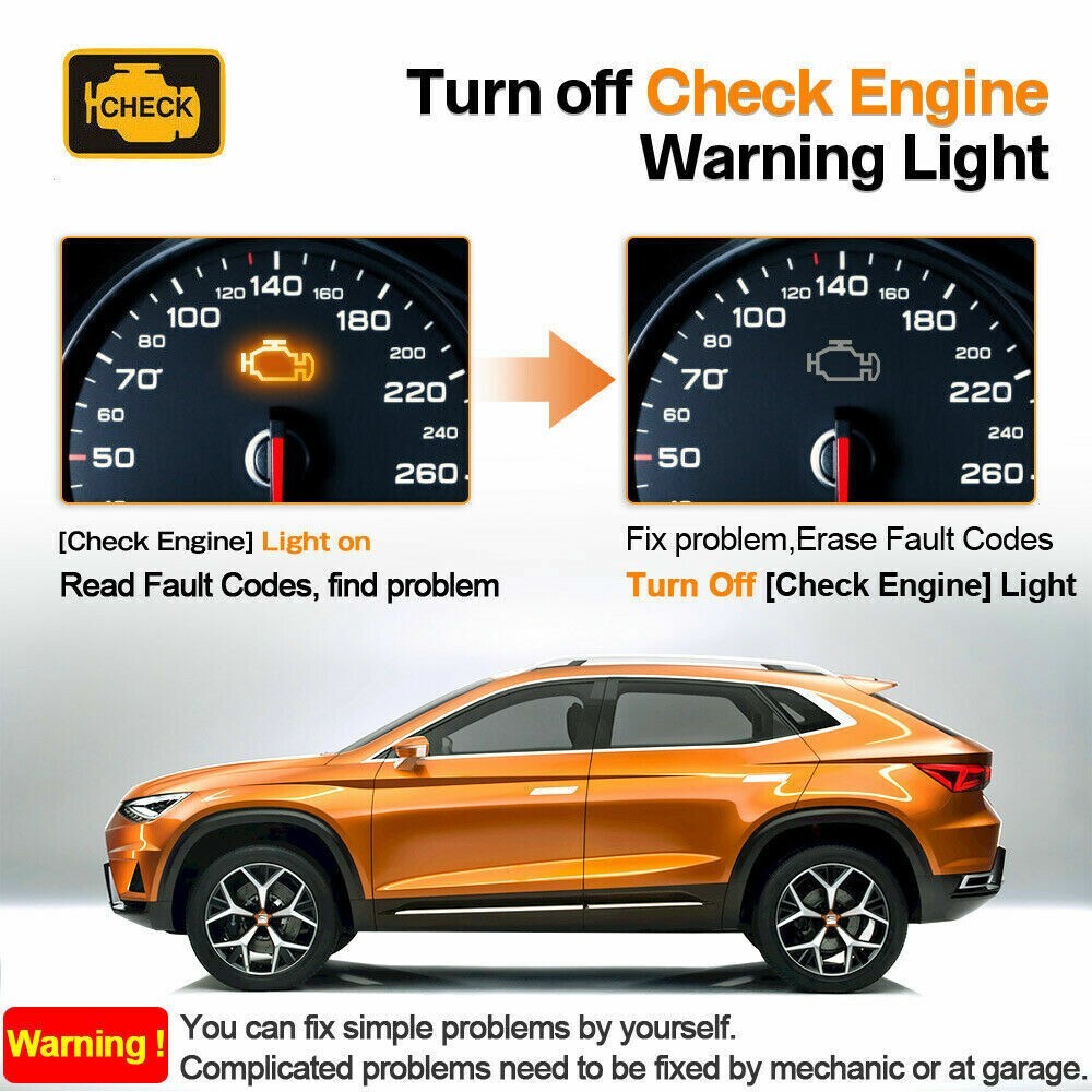 Jeep Wrangler AS200 OBD2 Car Engine Fault Code Reader Diagnostic Scanner Tool US