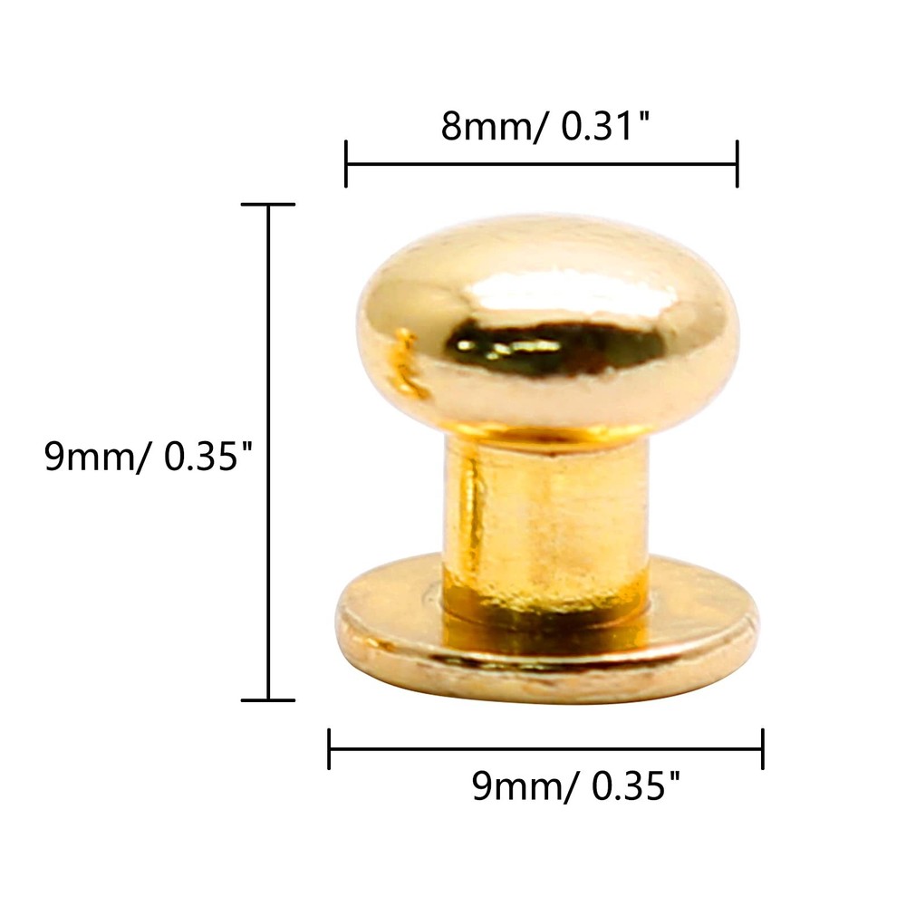 36 Sets Chicago Round Head Button Phillips Screw Stud Rivet for DIY Craft