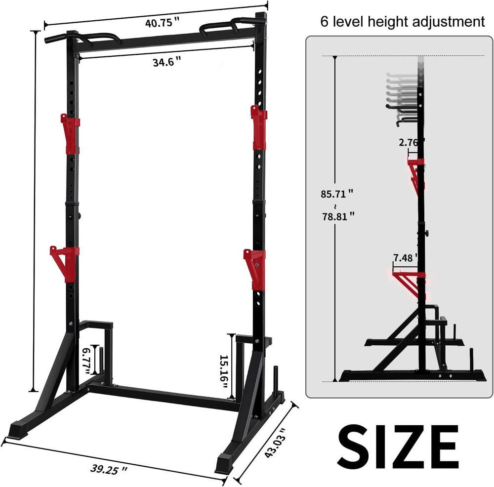 CANPA Multifunction Power Rack with Pull up Bar, Heavy Capacity and Adjustable S