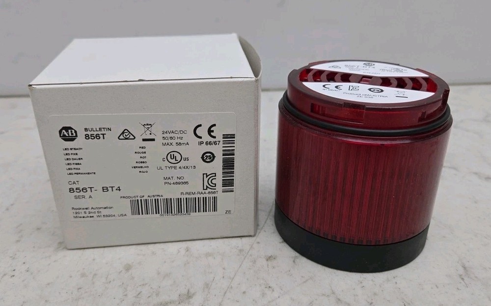 Allen Bradley 856T-BT4 Stack Light Module Led 24Vac/dc New Read