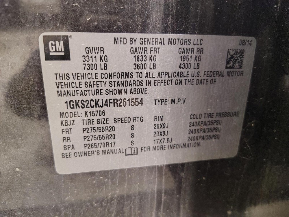 Used Blind Spot Detection System Warning Control Module fits: 2015 Gmc Yukon Dri